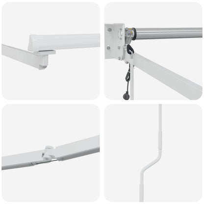 Elektrisch uitschuifbaar zonnescherm frame Wit 4,5 × 3 m Staal