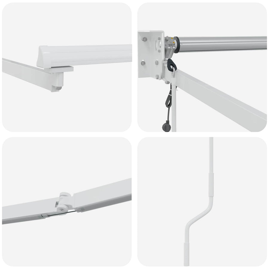 Elektrisch uitschuifbaar zonnescherm frame Wit 4,5 × 3 m Staal