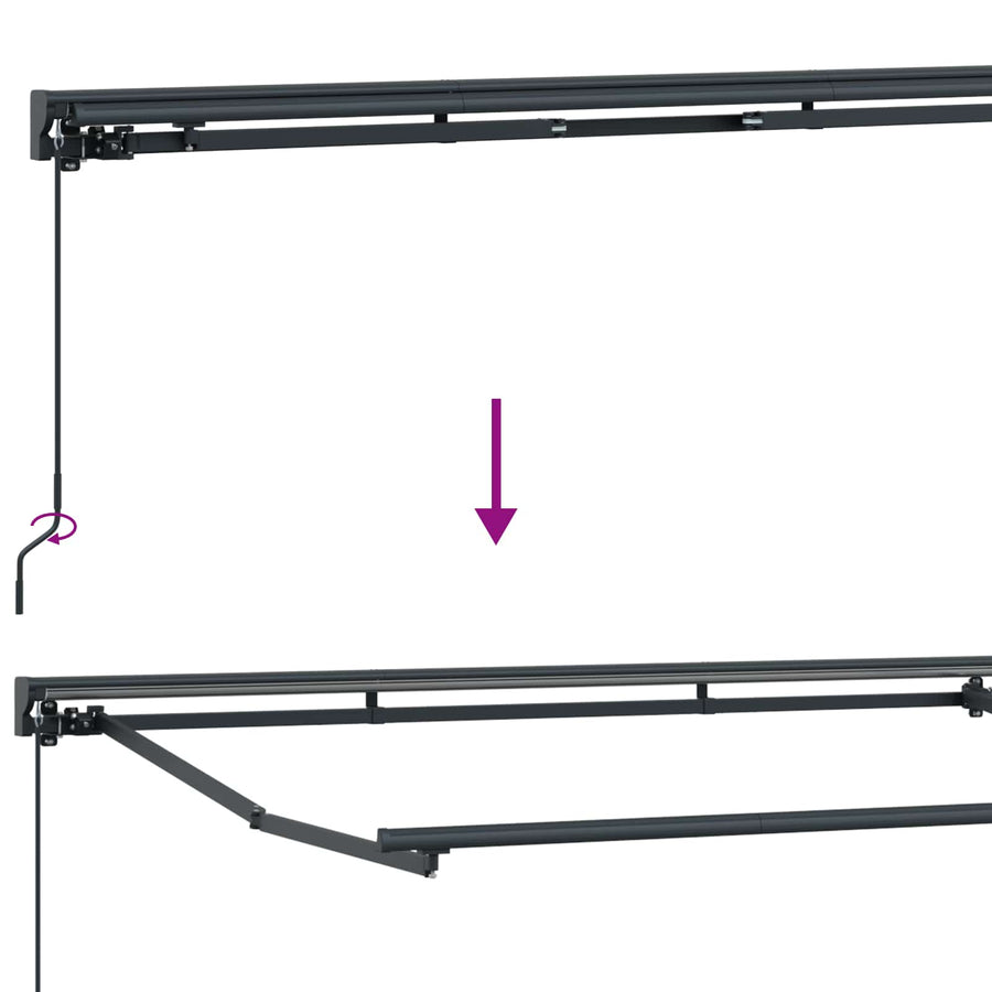 Handmatige Luifelhouder Met Led's Aluminium 4 × 3,5 m