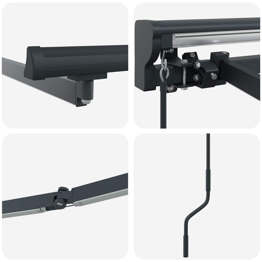 Handmatige Luifelhouder Met Led's Aluminium 4,5 × 3 m