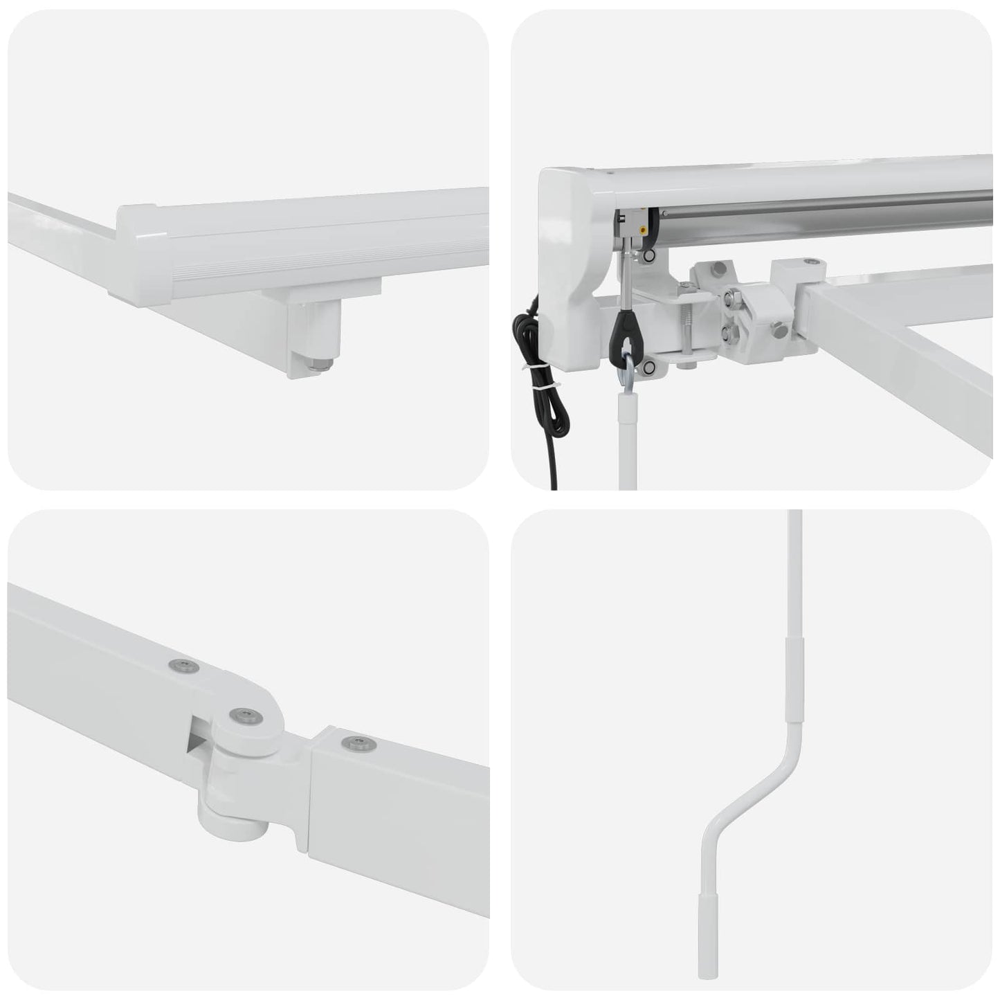 Elektrisch uitschuifbaar zonnescherm frame Wit 3 x 2,5 m Staal
