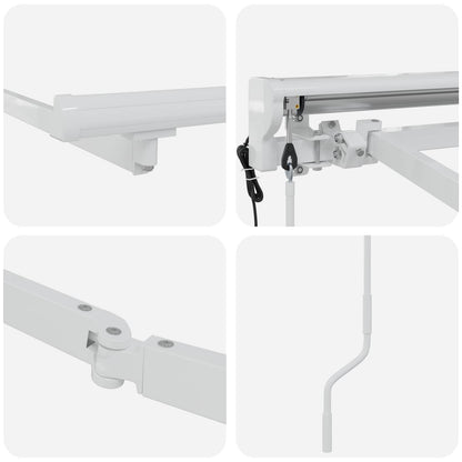 Elektrisch uitschuifbaar zonnescherm frame Wit 3 x 2,5 m Staal