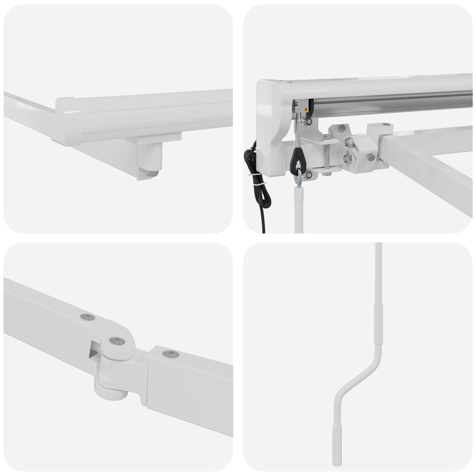Elektrisch uitschuifbaar zonnescherm frame Wit 3,5 x 2,5 m