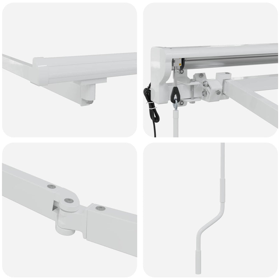 Elektrisch uitschuifbaar zonnescherm frame Wit 3,5 x 2,5 m