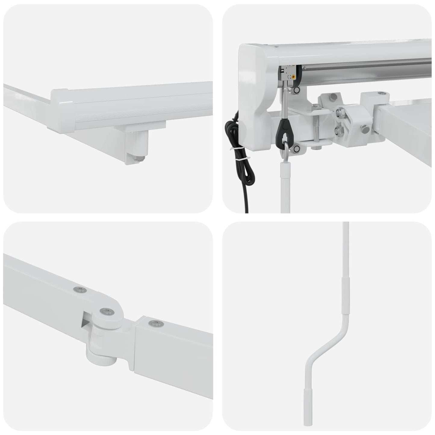 Elektrisch uitschuifbaar zonnescherm frame Wit 4 × 3 m Staal