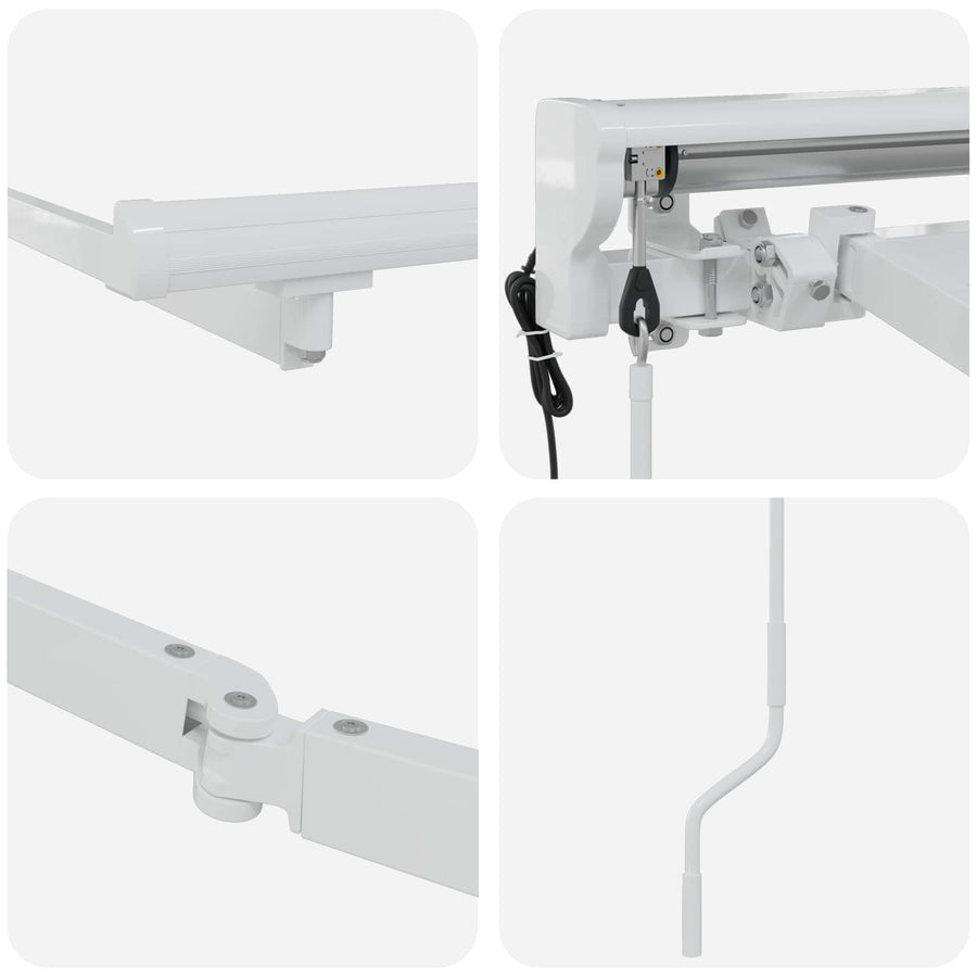 Elektrisch uitschuifbaar zonnescherm frame Wit 4 × 3,5 m Staal
