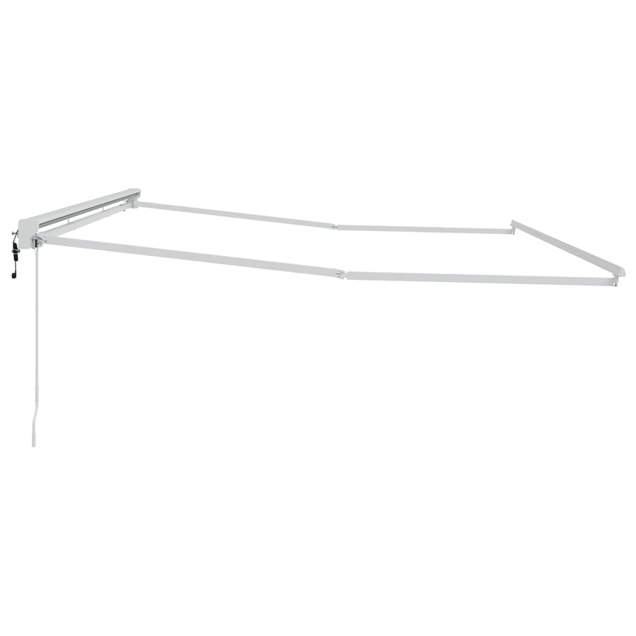 Elektrisch uitschuifbaar zonnescherm frame Wit 4 × 3,5 m Staal