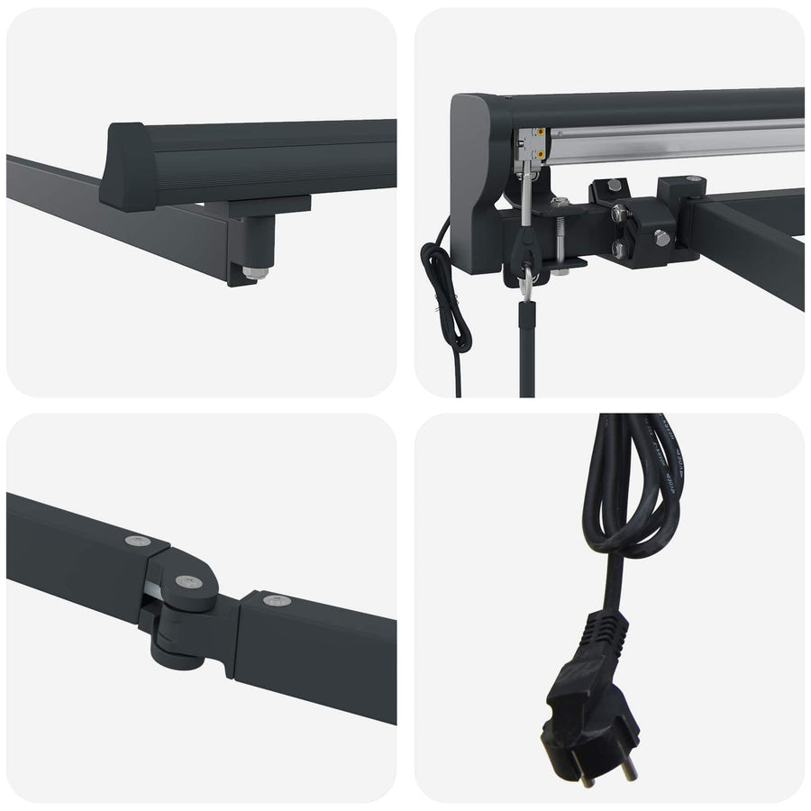 Elektrisch uitschuifbaar zonnescherm frame Antraciet 3,5 x 2 m