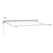 Elektrisch zonnescherm frame 2,5 x 2 m wit aluminium met LED