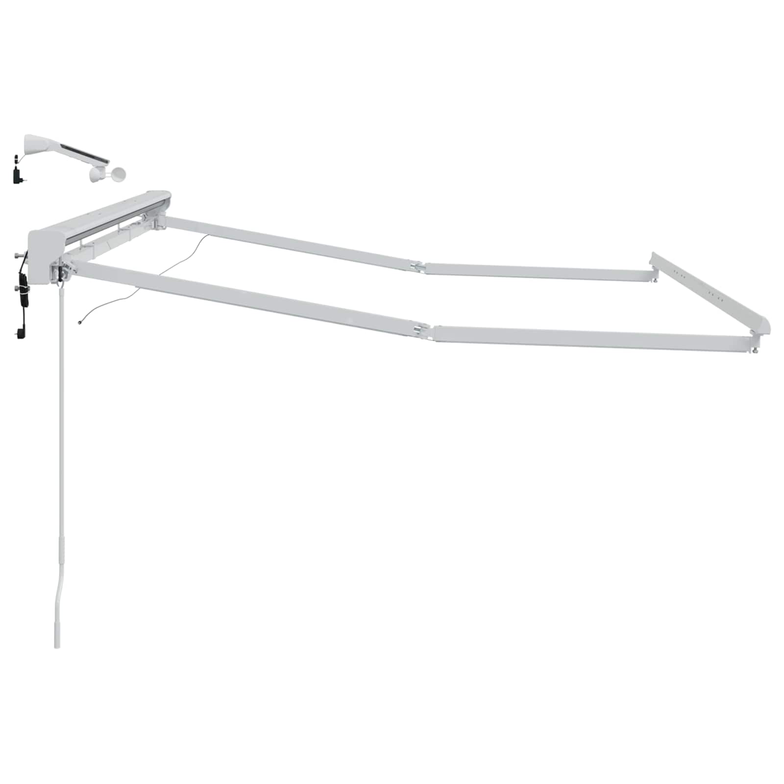 Elektrisch Zonnescherm Frame met LED's Wit 2,5 x 2 m Aluminium