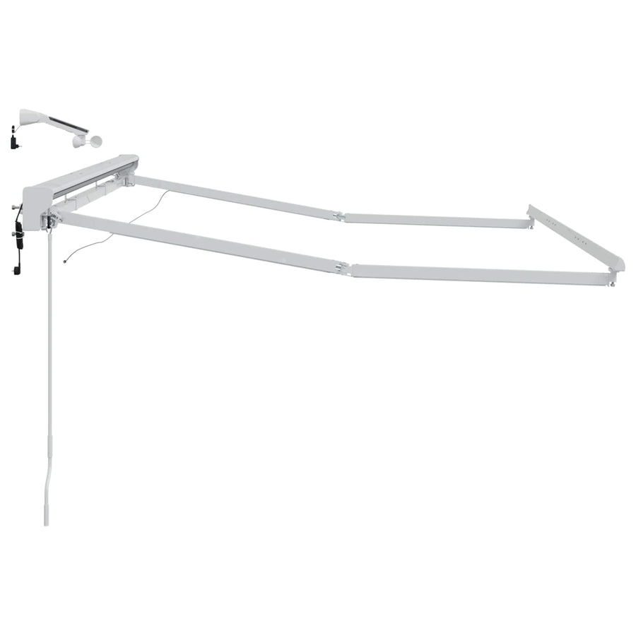 Elektrisch Zonnescherm Frame met LED's Wit 3,5 x 2 m Aluminium