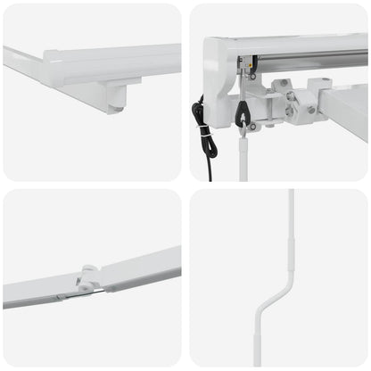 Elektrisch Zonnescherm Frame met LED's Wit 4 x 2 m Aluminium