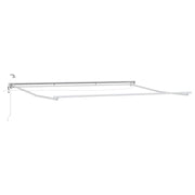 Elektrisch zonnescherm frame 4x2m aluminium wit met LED