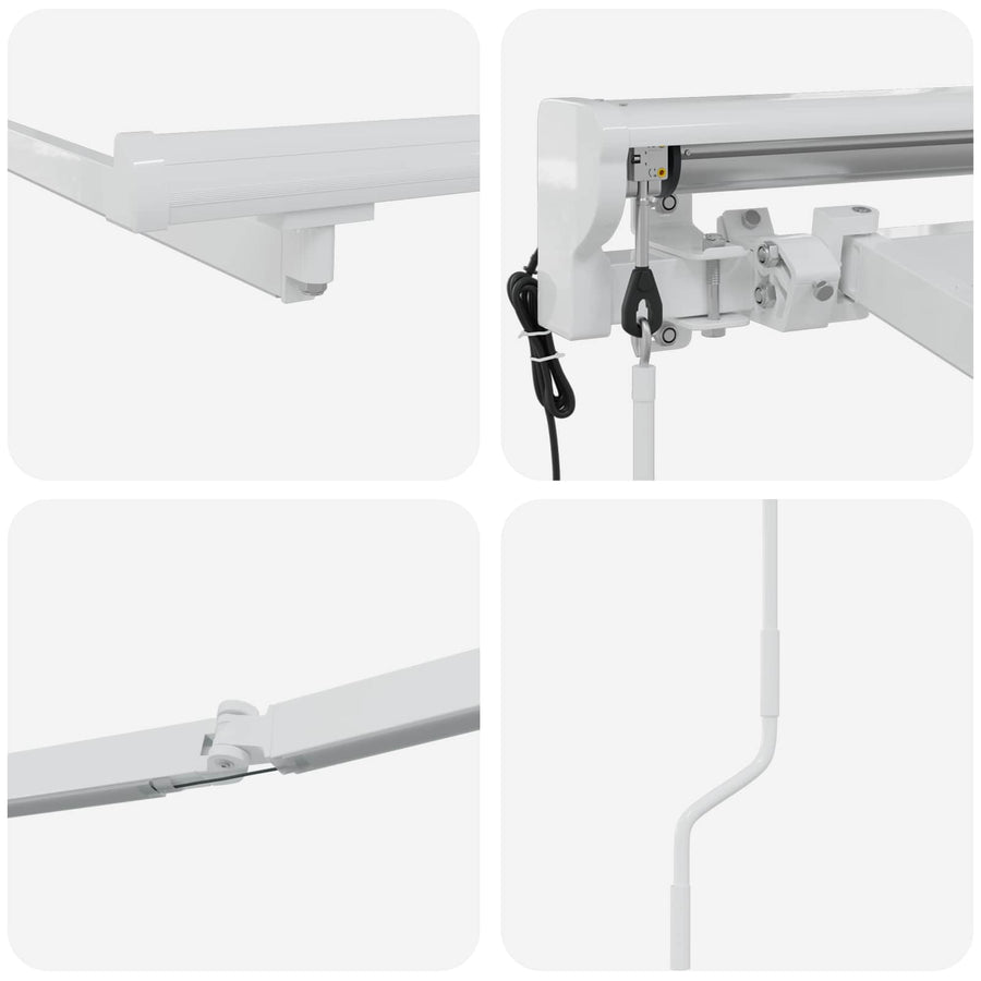 Elektrisch Zonnescherm Frame met LED's Wit 4 × 3 m Aluminium