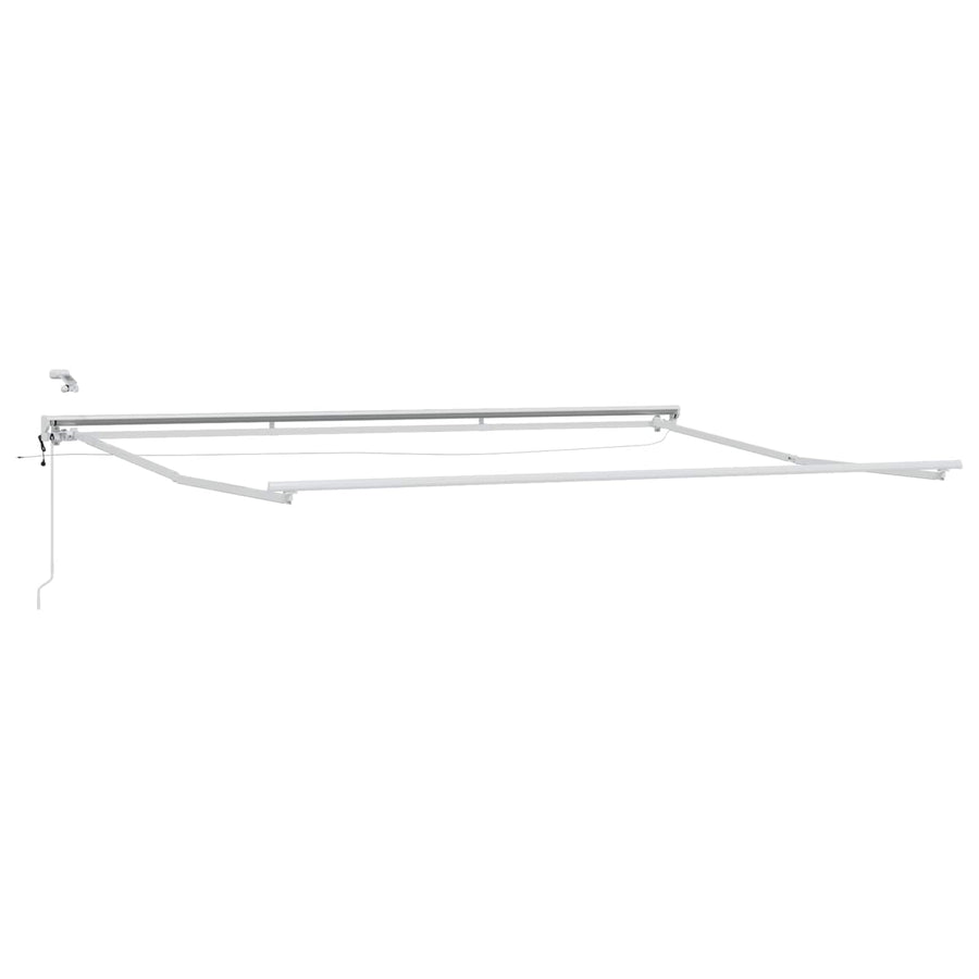 Elektrisch Zonnescherm Frame met LED's Wit 4 × 3,5 m Aluminium