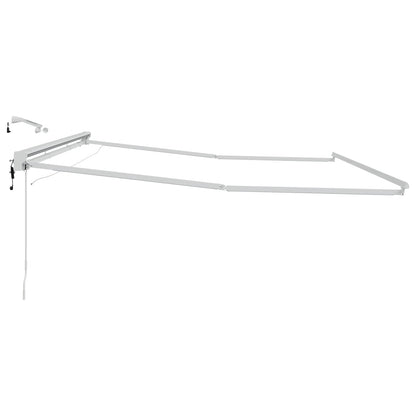 Elektrisch Zonnescherm Frame met LED's Wit 4 × 3,5 m Aluminium