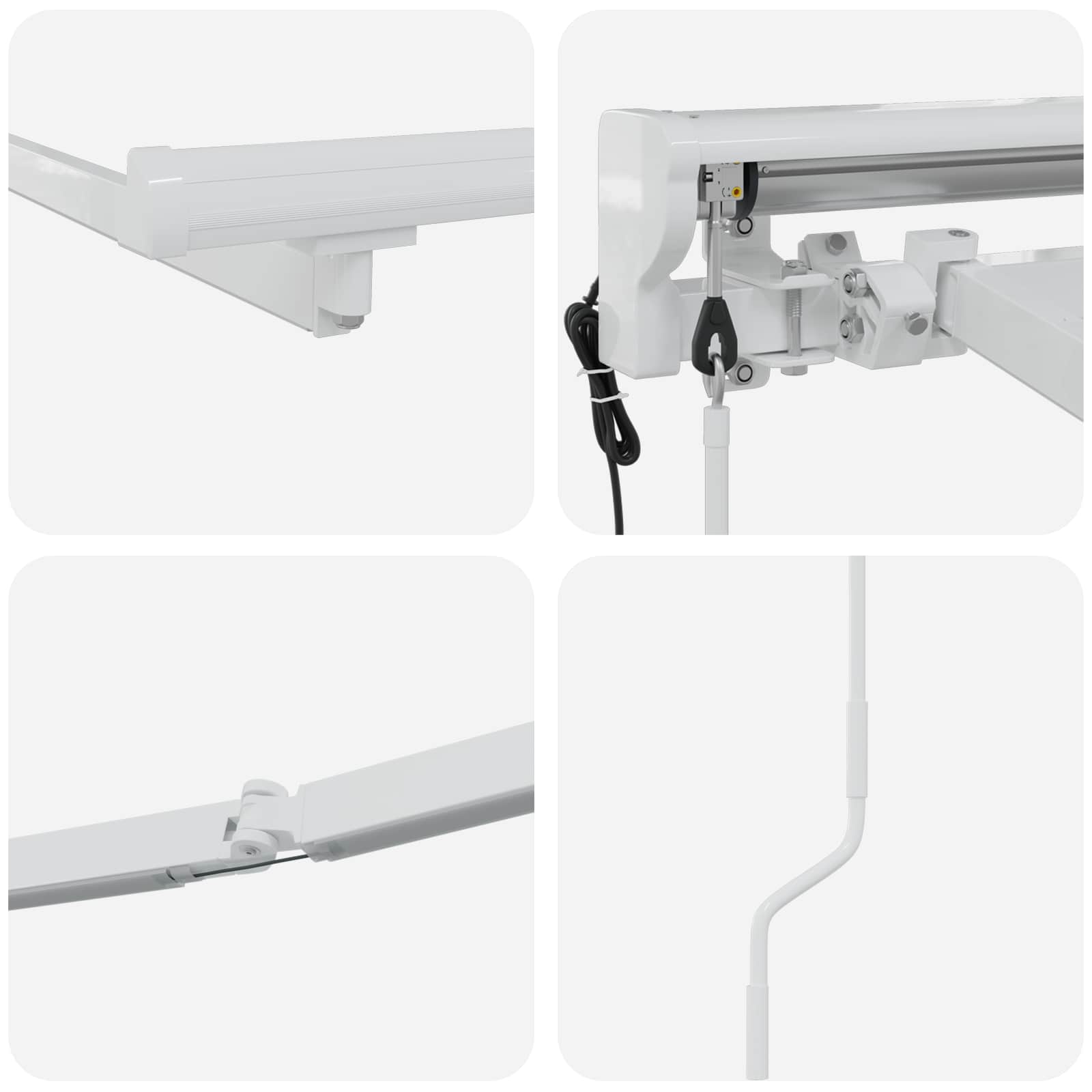 Elektrisch Zonnescherm Frame met LED's Wit 4,5 × 3 m Aluminium