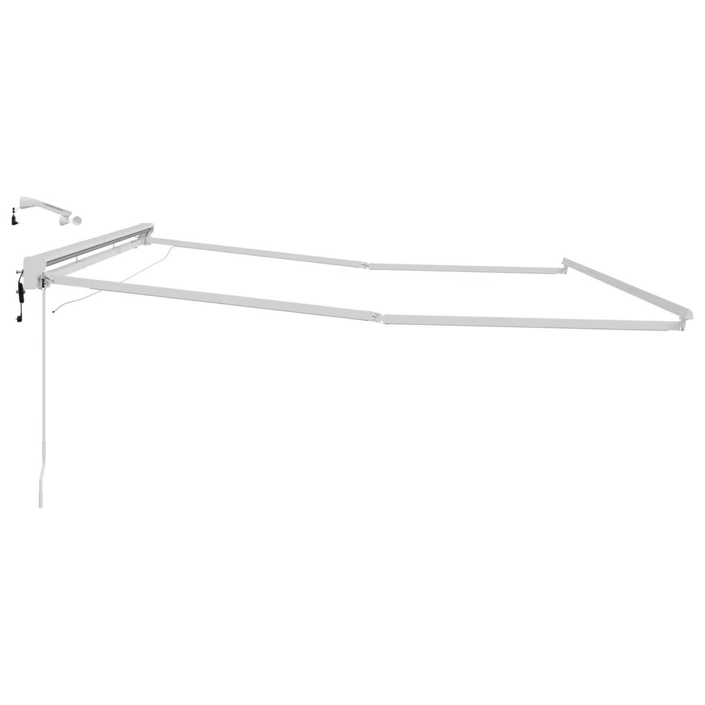 Elektrisch Zonnescherm Frame met LED's Wit 4,5 × 3,5 m