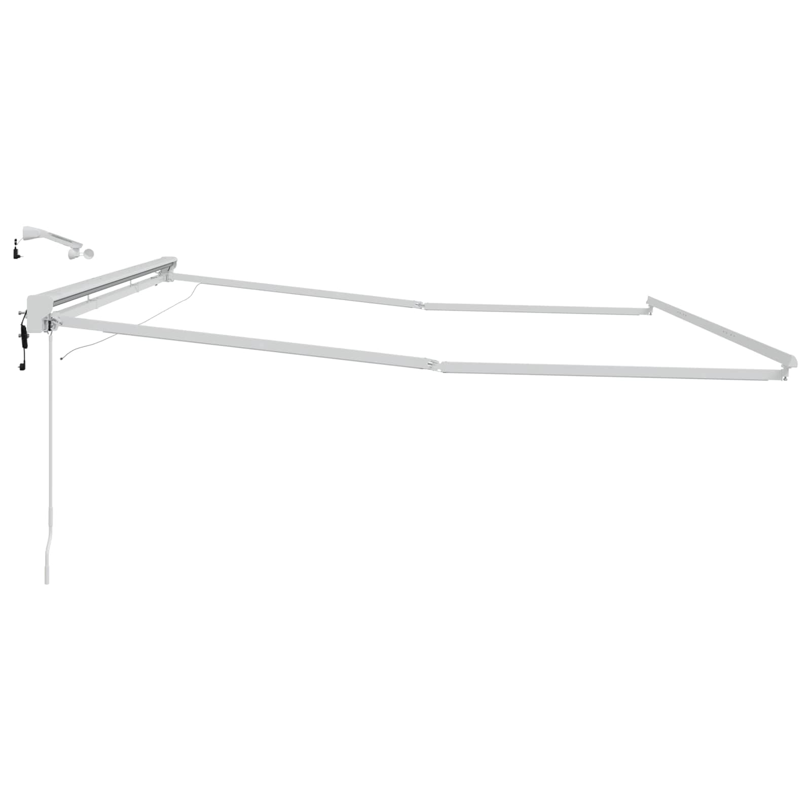 Elektrisch Zonnescherm Frame met LED's Wit 5 × 3,5 m Aluminium