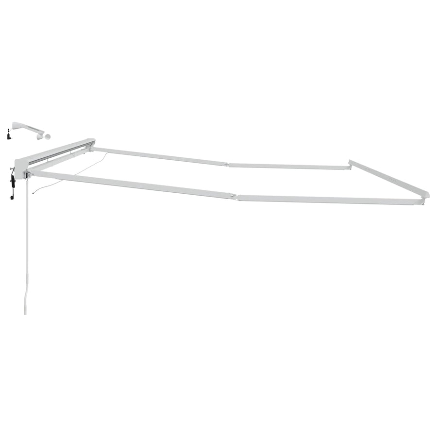 Elektrisch Zonnescherm Frame met LED's Wit 5 × 3,5 m Aluminium