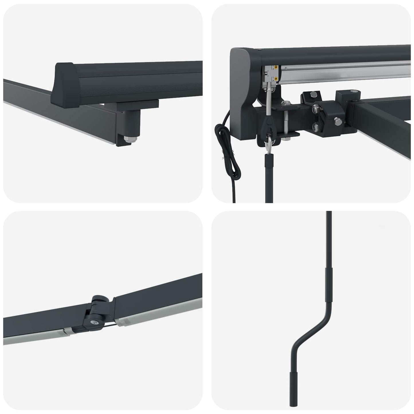 Elektrisch Zonnescherm Frame met LED's Antraciet 2,5 x 2 m