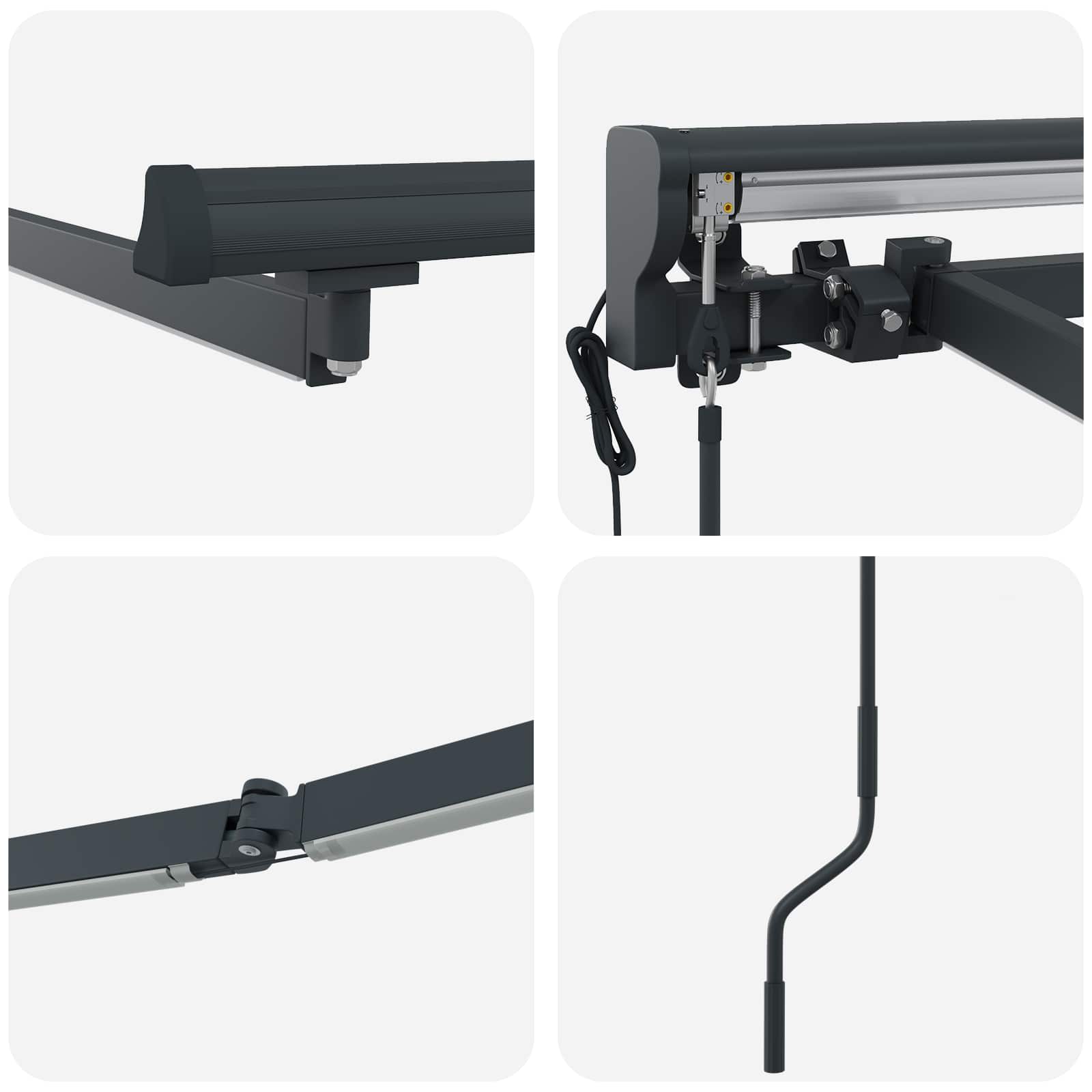 Elektrisch Zonnescherm Frame met LED's Antraciet 2,5 x 2 m