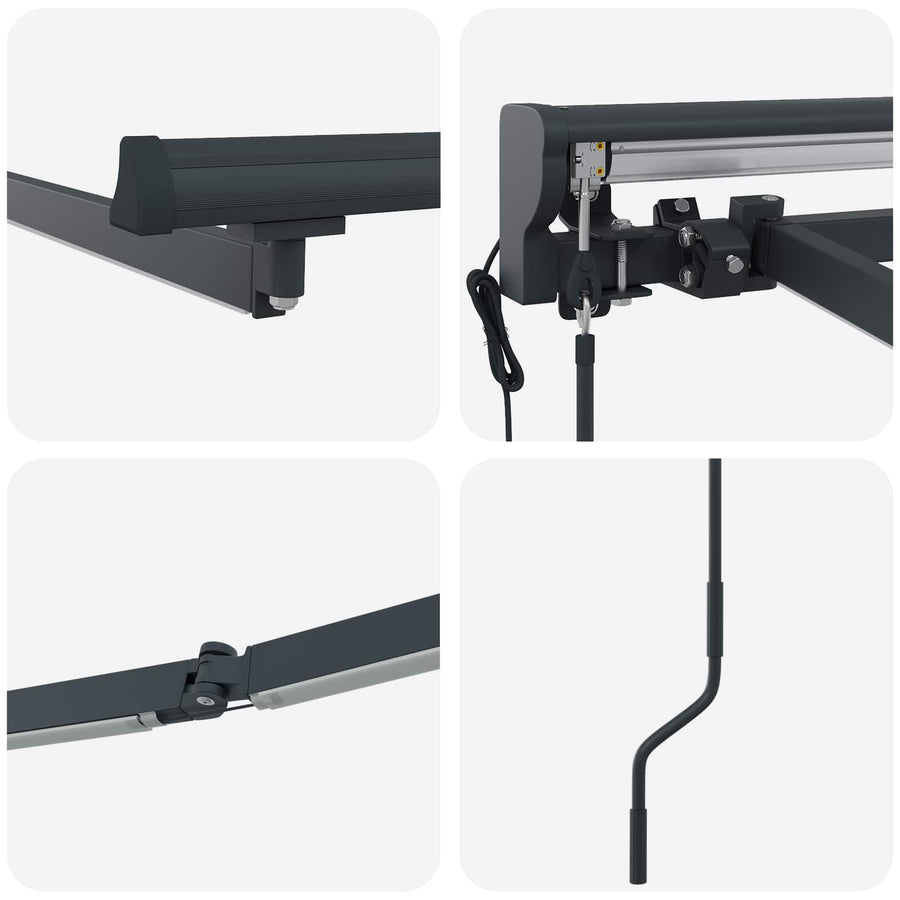 Elektrisch Zonnescherm Frame met LED's Antraciet 4 x 2 m