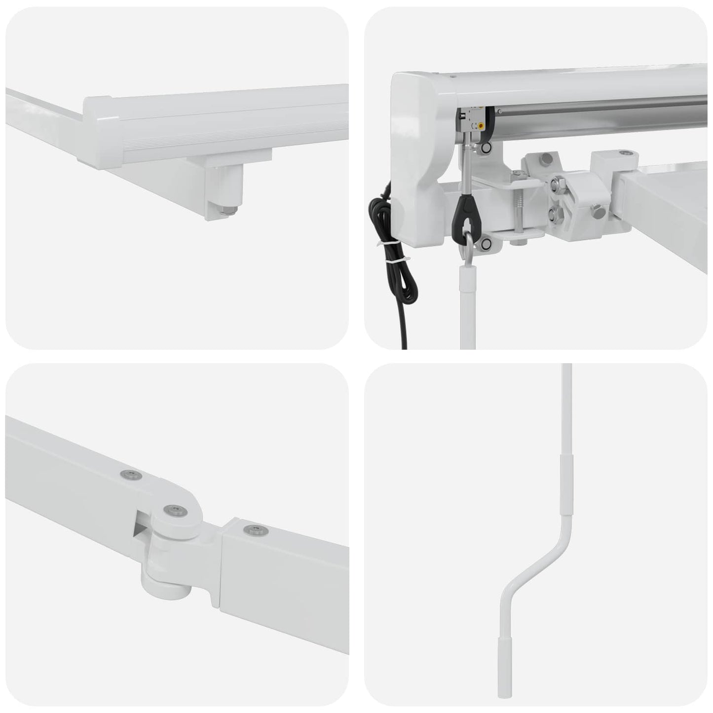 Elektrisch uitschuifbaar zonnescherm frame Wit 3 x 2,5 m Staal
