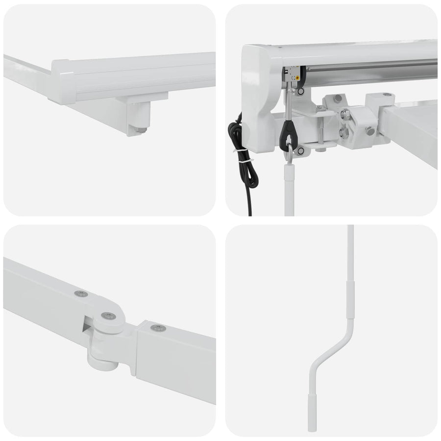 Elektrisch uitschuifbaar zonnescherm frame Wit 5 x 3 m Staal
