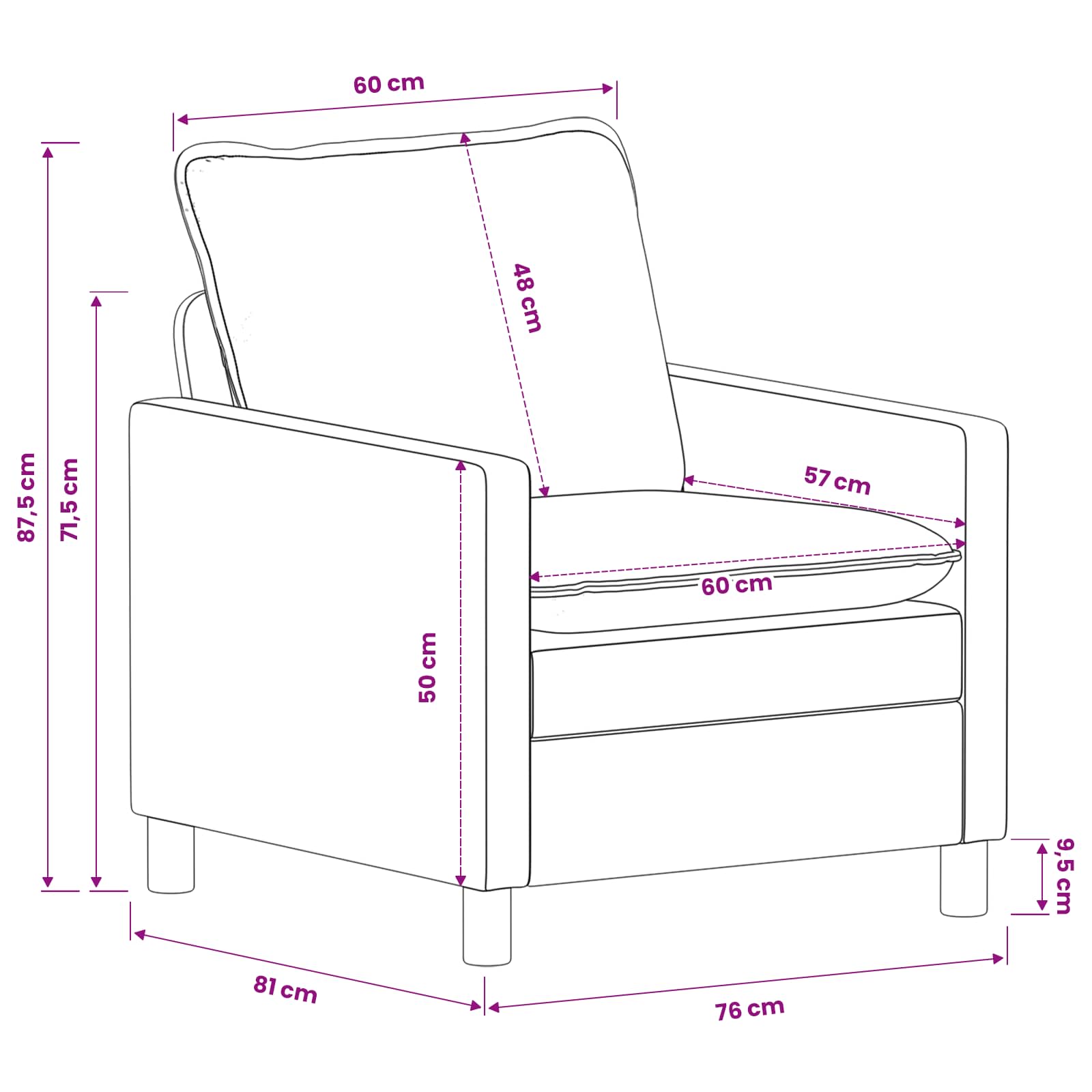 Bank Beige 76 x 81 x 87,5 cm Polyester