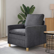Bank donkergrijs polyester 76x81x87,5 cm