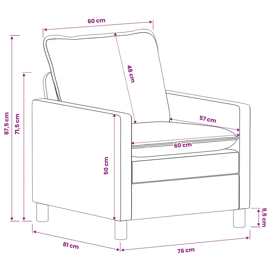 Bank Blauw 76 x 81 x 87,5 cm Polyester