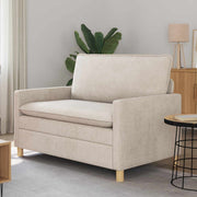 Bank crèmekleurig 126x81x87,5 cm polyester