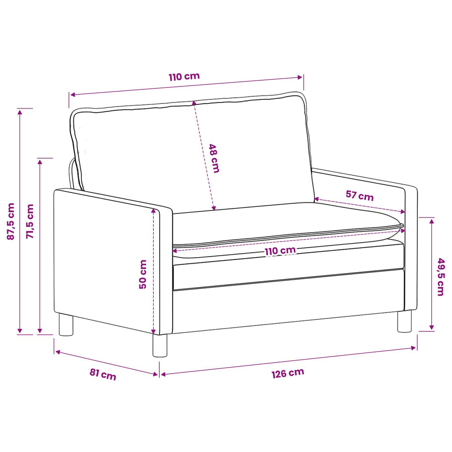 Bank Donkergrijs 126 x 81 x 87,5 cm Polyester