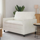 Bank crèmekleurig 126x81x87,5 cm polyester