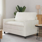 Bank crèmekleurig 126x81x87,5 cm polyester