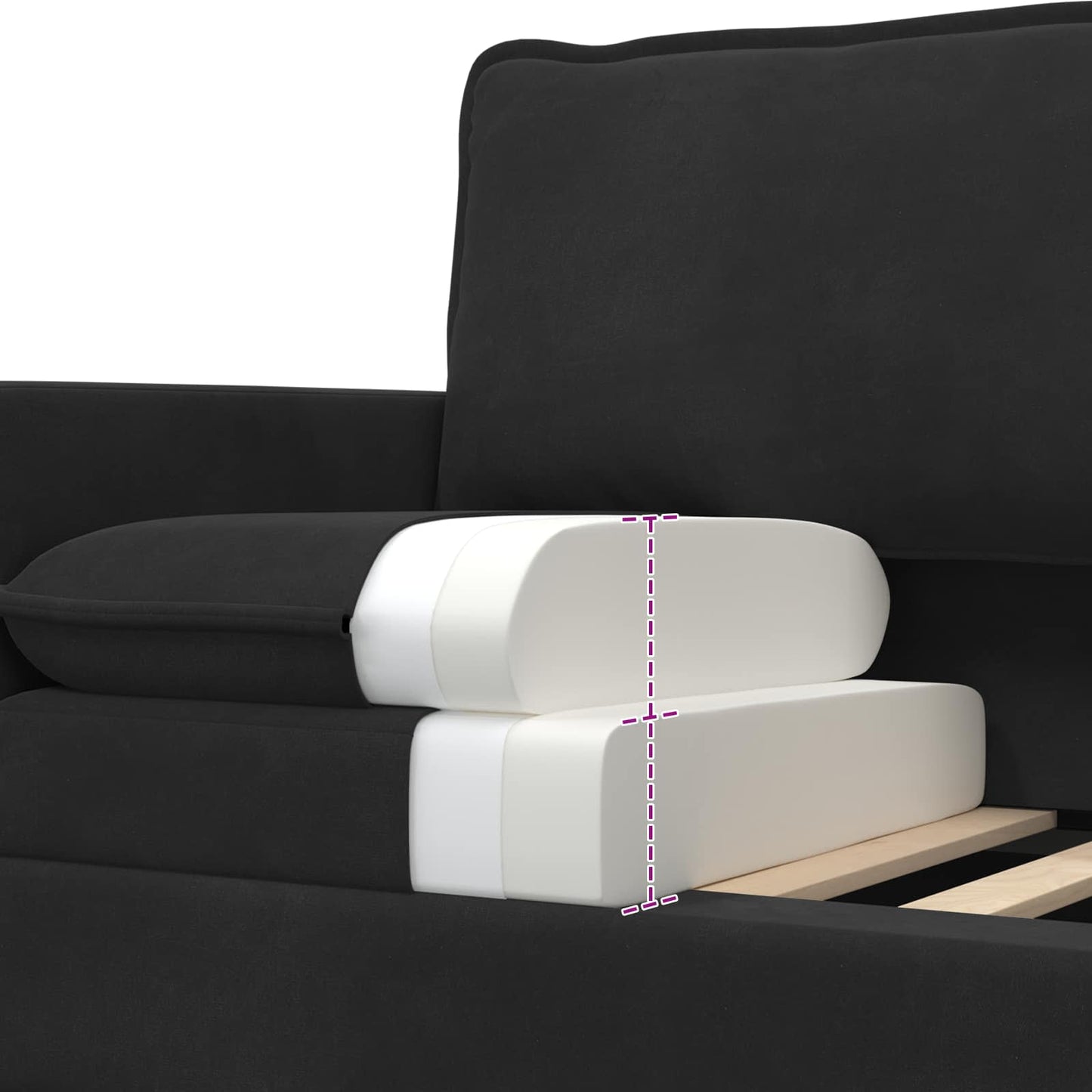 Bank Zwart 156 x 81 x 87,5 cm Fluweel
