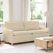 Bank 196x81x87,5 cm crèmekleurig stof