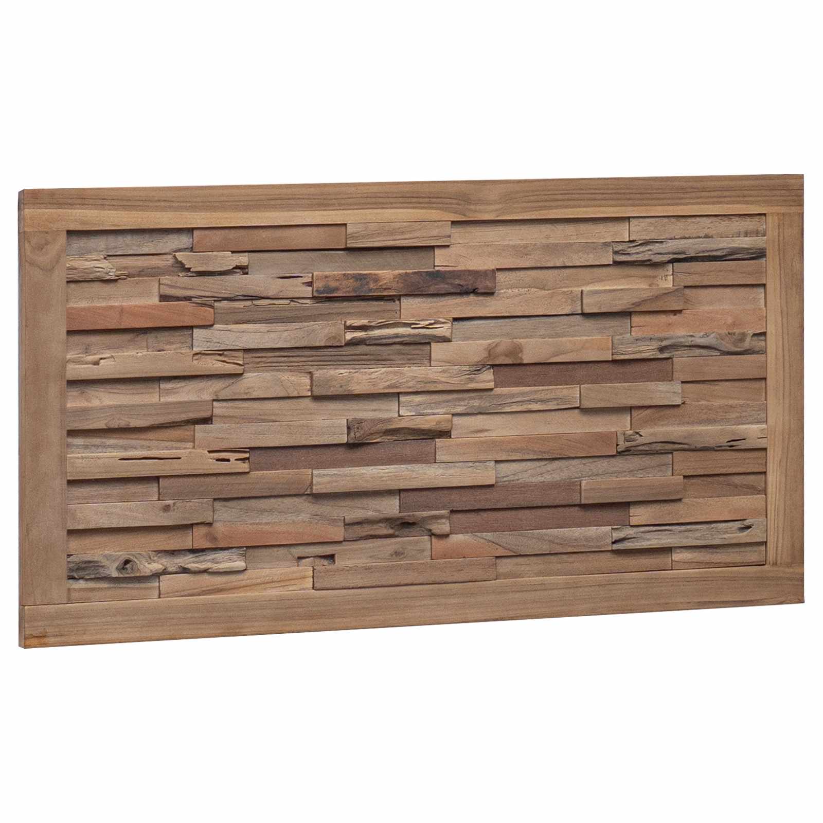 Hoofdbord Wandgemonteerd Naturel 100 cm Massief Teakhout