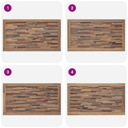 Hoofdbord Wandgemonteerd Naturel 100 cm Massief Teakhout