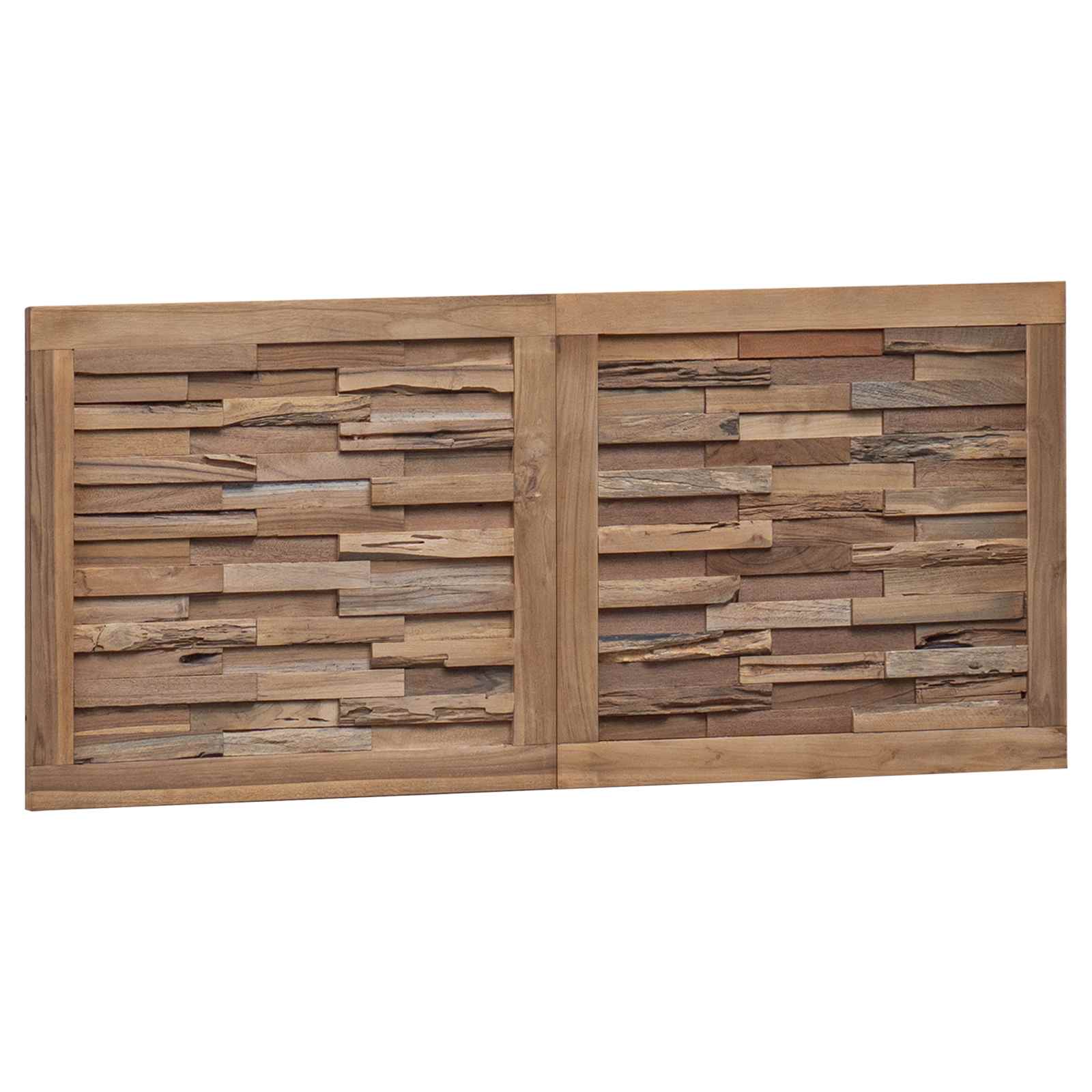 Hoofdbord Wandgemonteerd Naturel 120 cm Massief Teakhout