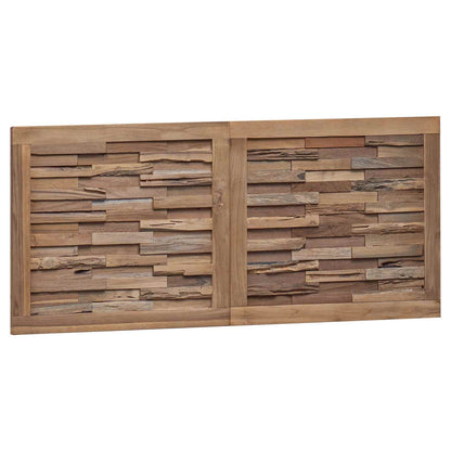 Hoofdbord Wandgemonteerd Naturel 120 cm Massief Teakhout