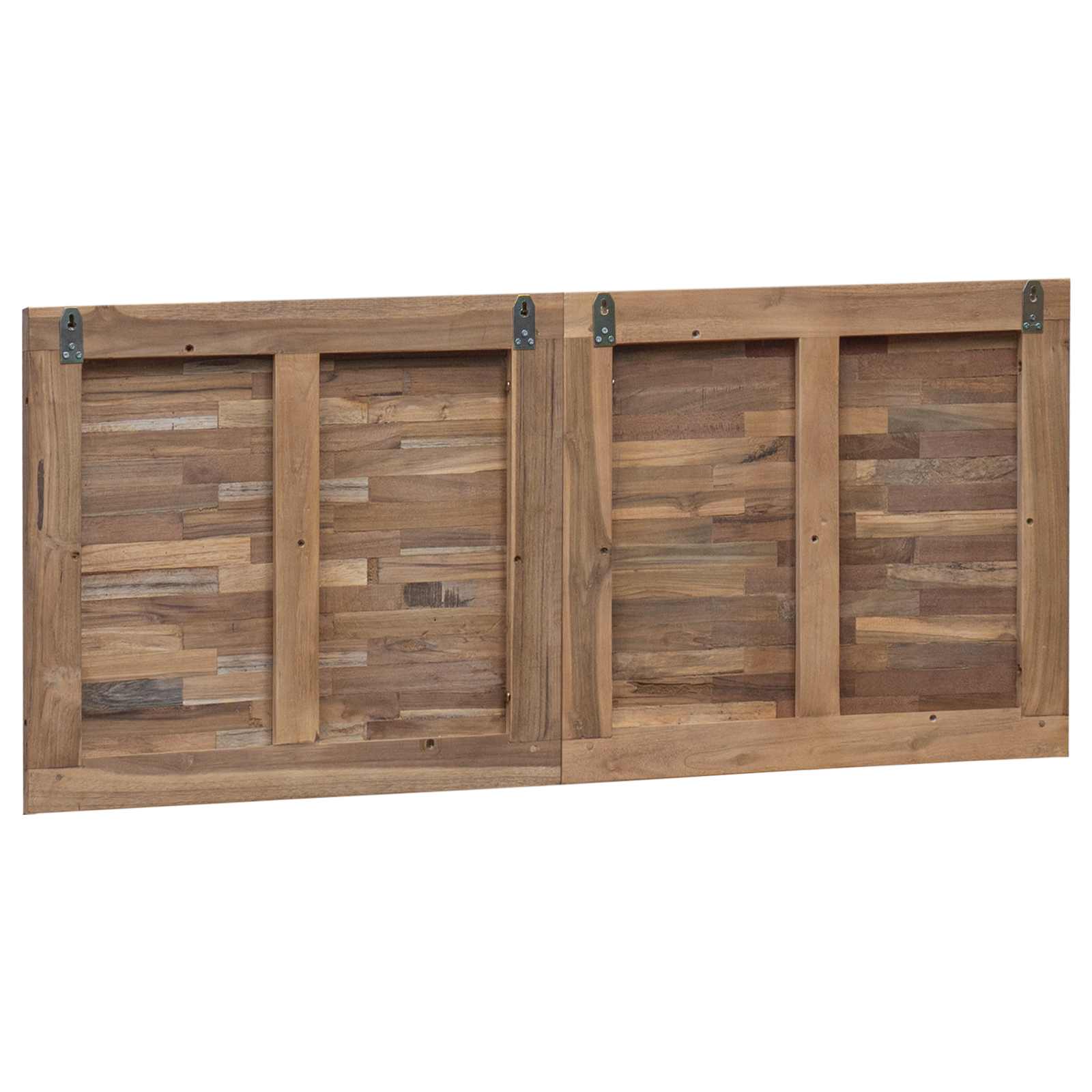 Hoofdbord Wandgemonteerd Naturel 120 cm Massief Teakhout