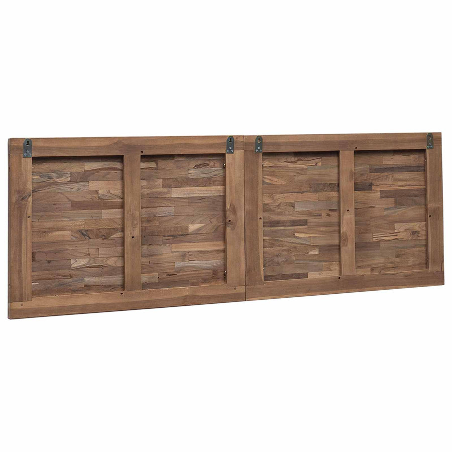 Hoofdbord Wandgemonteerd Naturel 140 cm Massief Teakhout