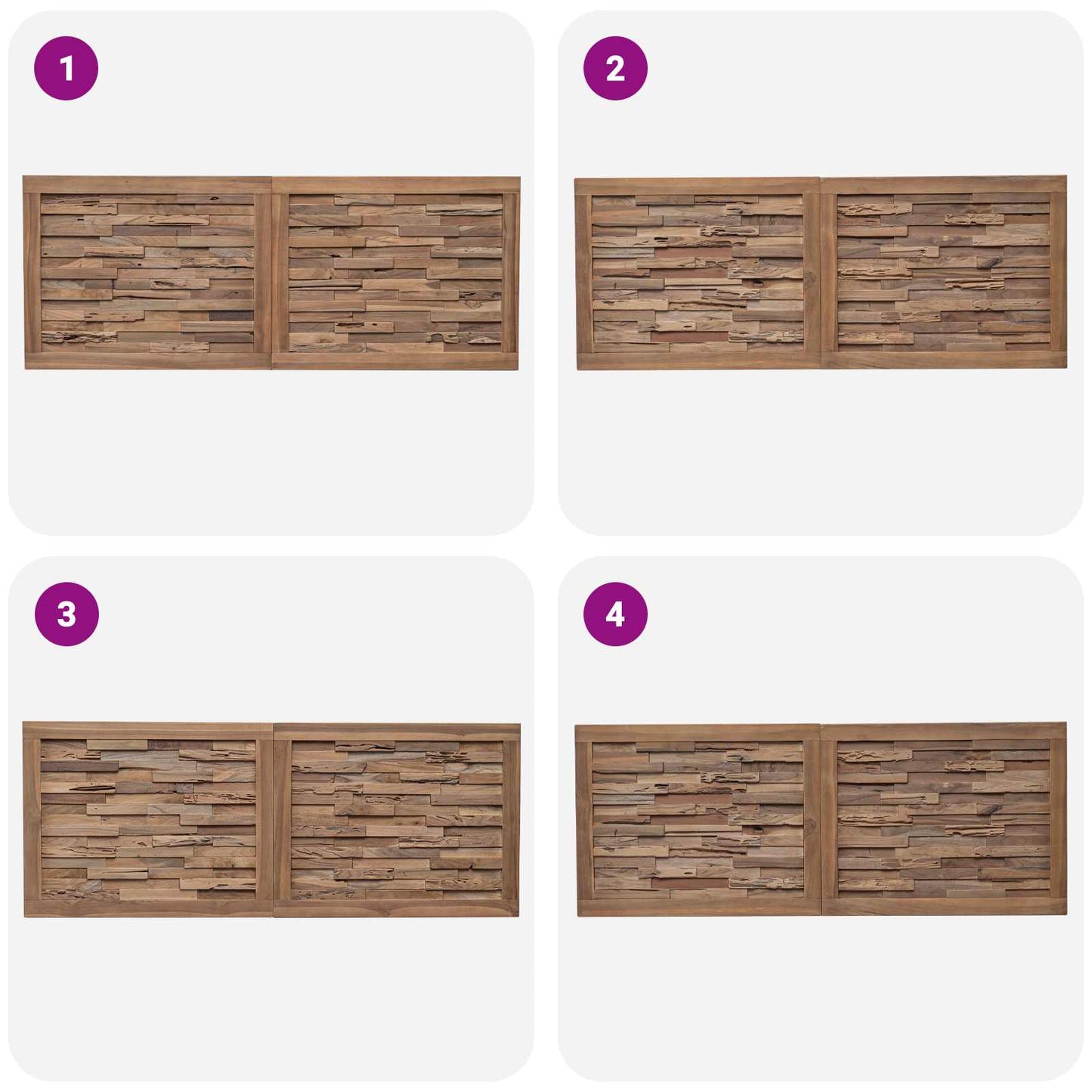 Hoofdbord Wandgemonteerd Naturel 140 cm Massief Teakhout