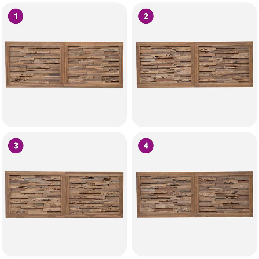 Hoofdbord Wandgemonteerd Naturel 140 cm Massief Teakhout