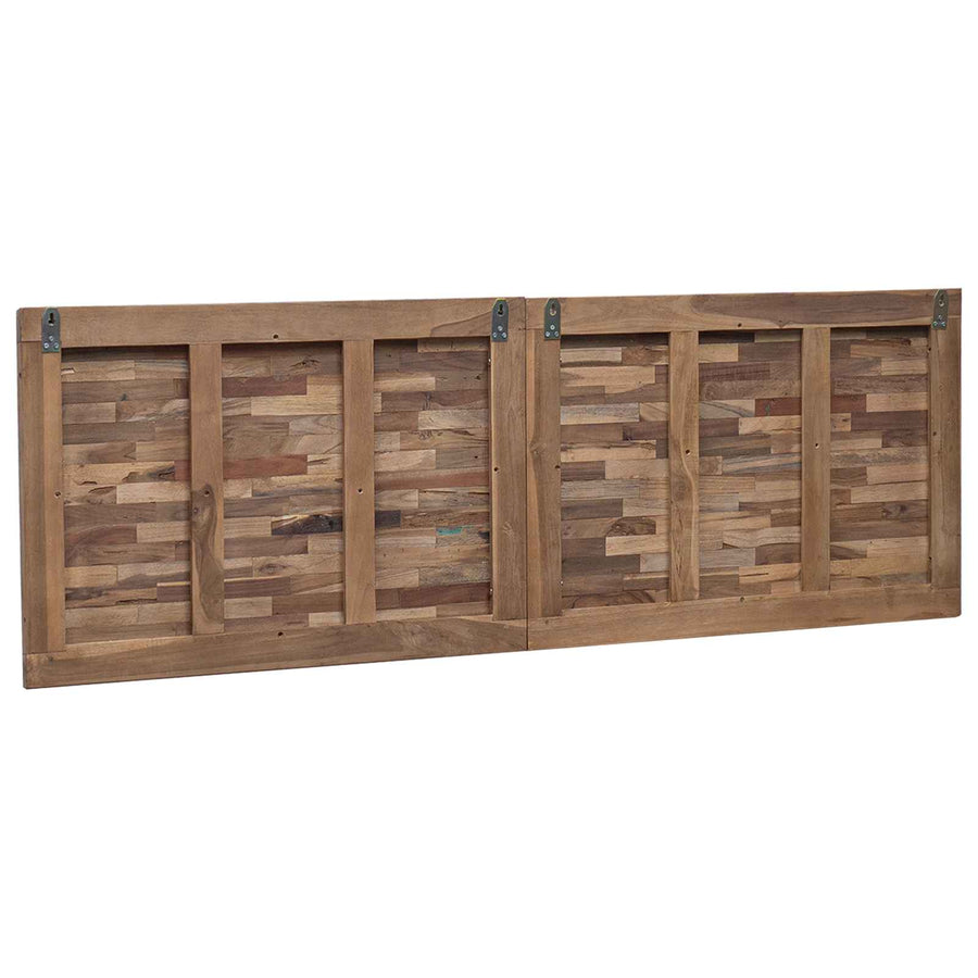 Hoofdbord Wandgemonteerd Naturel 160 cm Massief Teakhout
