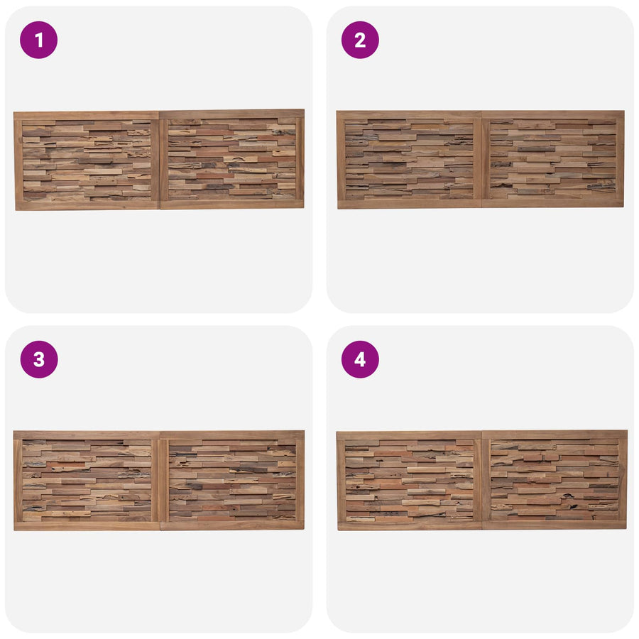 Hoofdbord Wandgemonteerd Naturel 160 cm Massief Teakhout