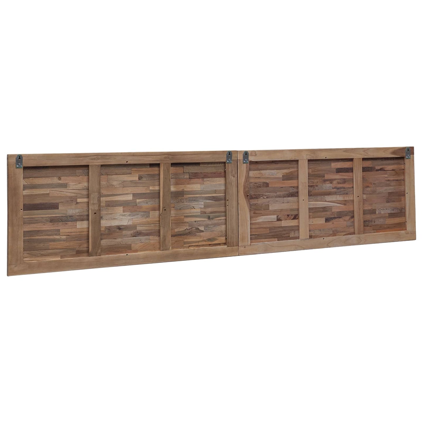 Hoofdbord Wandgemonteerd Naturel 200 cm Massief Teakhout