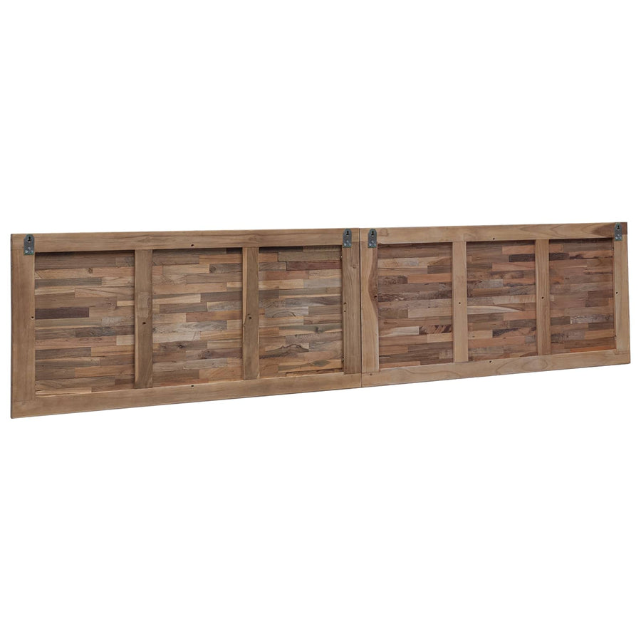 Hoofdbord Wandgemonteerd Naturel 200 cm Massief Teakhout